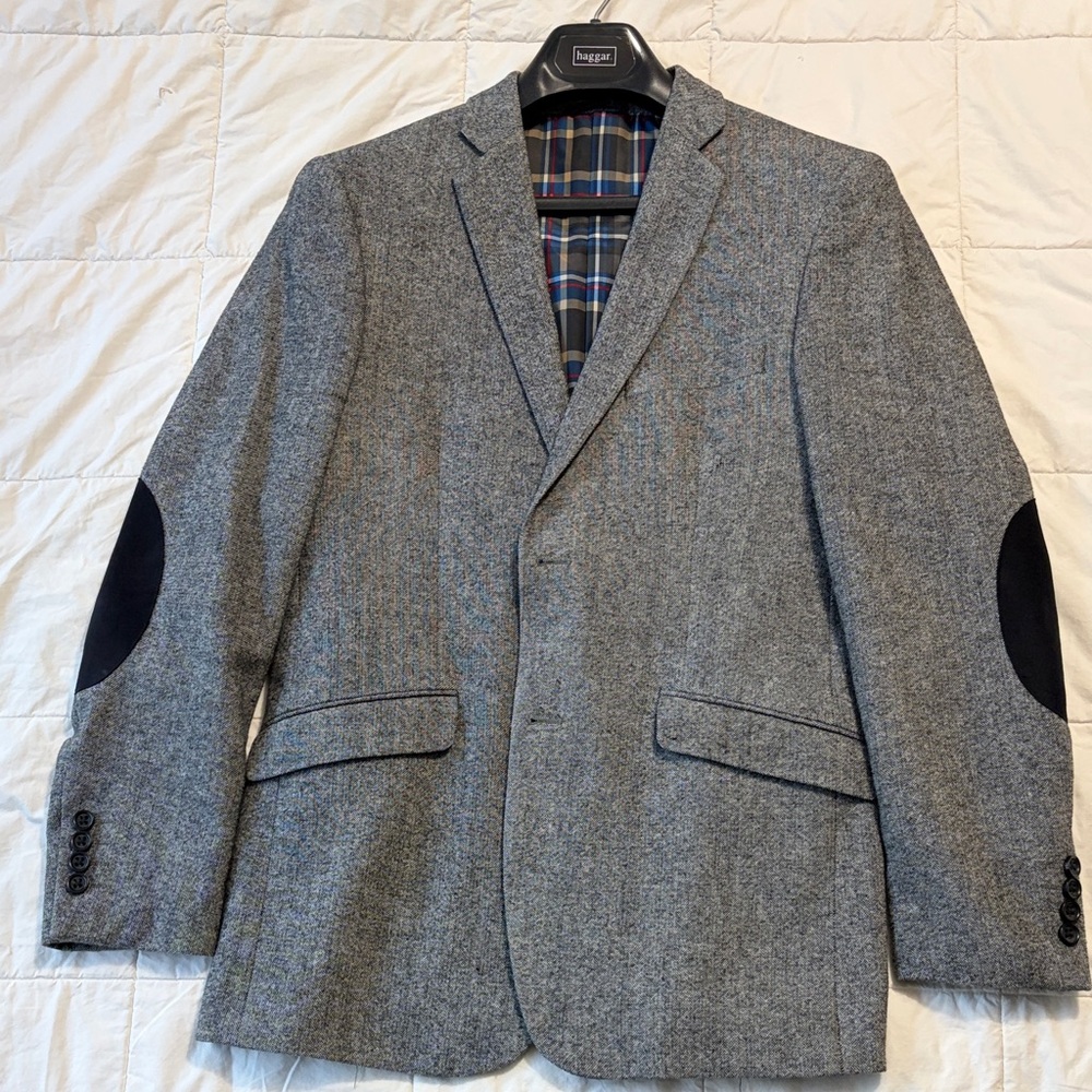 U.S. Polo Assn. Gray Blazer with Black Elbow Patches
